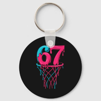 Basketboll 67 6 7 Sju Drip Six Gen Alpha Skämt Nyckelring