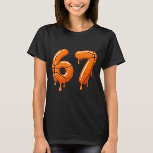 Basketboll 67 Meme Rolig Cool Slam Dunk För Pojkar T Shirt