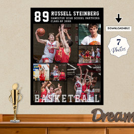 Basketboll 7 Fotocollage Poster