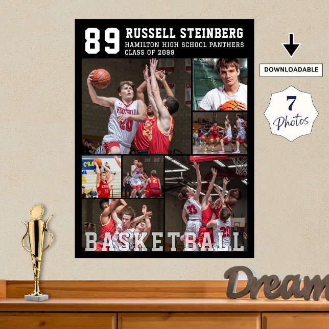 Basketboll 7 Fotocollage Poster (Skapare uppladdad)