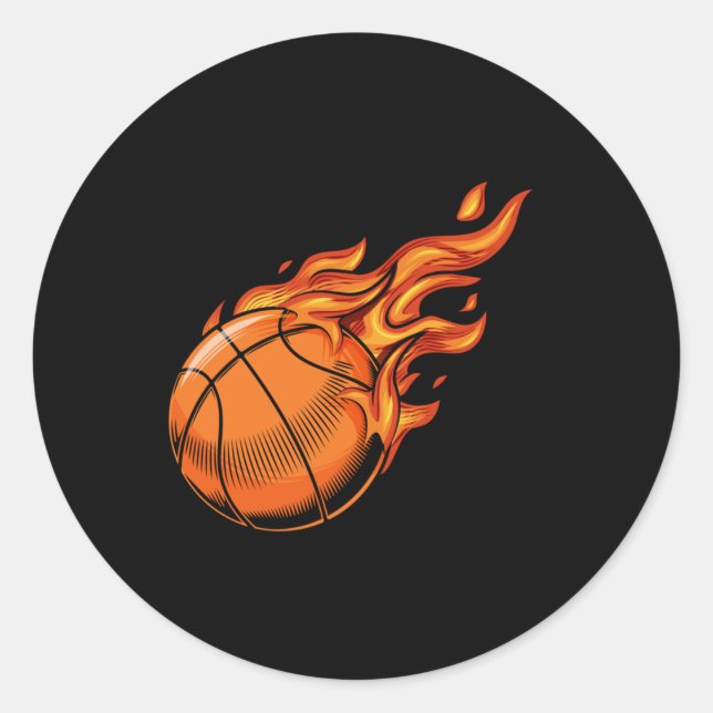 Basketboll 8 runt klistermärke (Framsida)