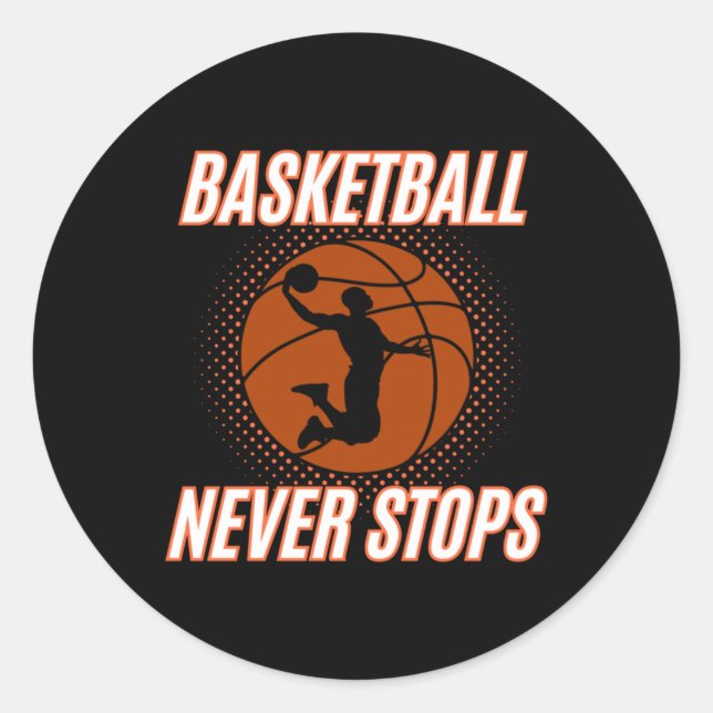 Basketboll 9 runt klistermärke (Framsida)
