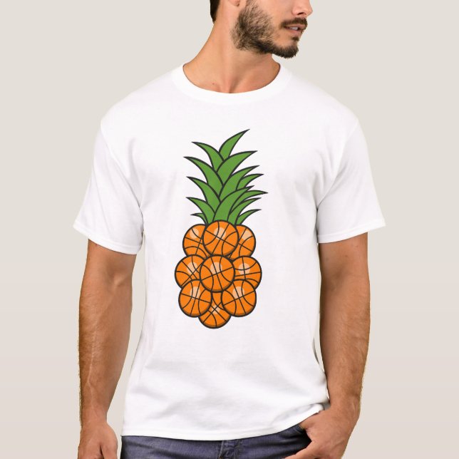 Basketboll Ananas T Shirt (Framsida)