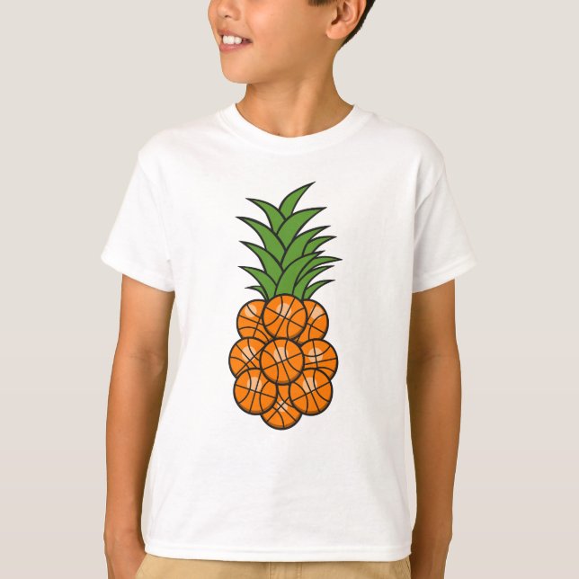 Basketboll Ananas T Shirt (Framsida)