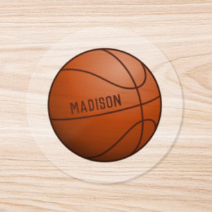 Basketboll Anpassat Namn Runt Klistermärke