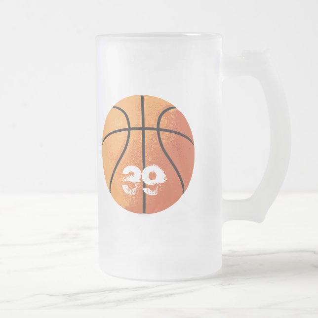 Basketboll (anpassningsbar) frostat ölglas (Höger)