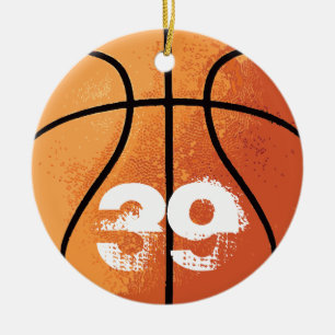 Basketboll (anpassningsbar) julgransprydnad keramik