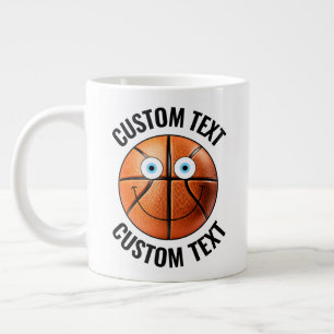 Basketboll Anpassningsbar Lycklig Ansikte & Person Jumbo Mugg