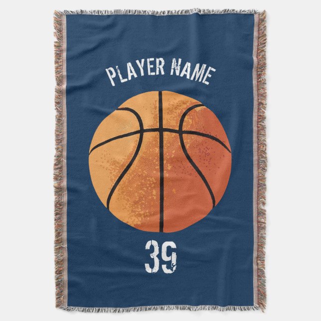 Basketboll (anpassningsbar) Throw Blanket Filt (Framsidan Vertikal)