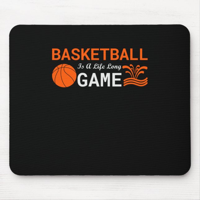 Basketboll är ett långt liv musmatta (Framsidan)