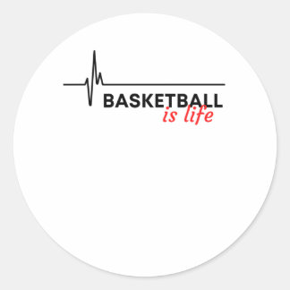 Basketboll är livet. runt klistermärke