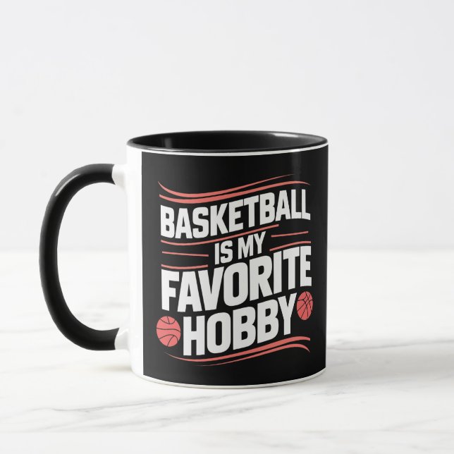 Basketboll är min favorithobby, sportsman mugg (Vänster)