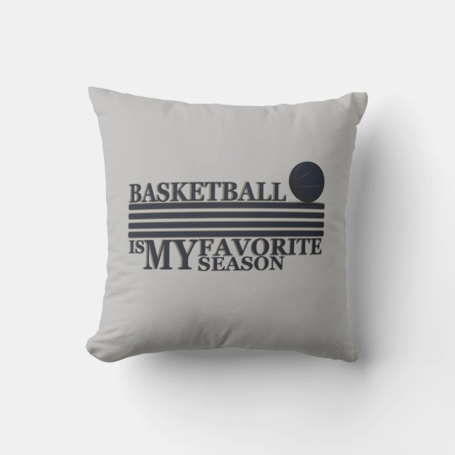 Basketboll är min favoritsäsong med blå boll kudde (Framsida)