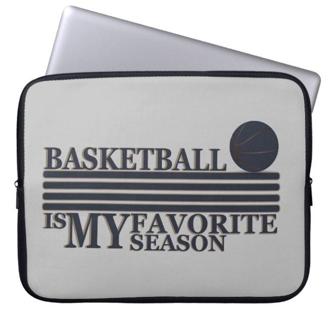 Basketboll är min favoritsäsong med blå boll laptop fodral (Framsidan)