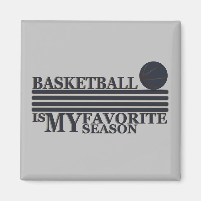 Basketboll är min favoritsäsong med blå boll magnet (Framsidan)