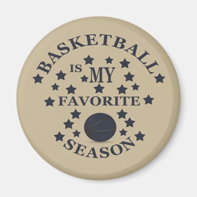 Basketboll är min favoritsäsong med blå boll magnet (Framsidan)