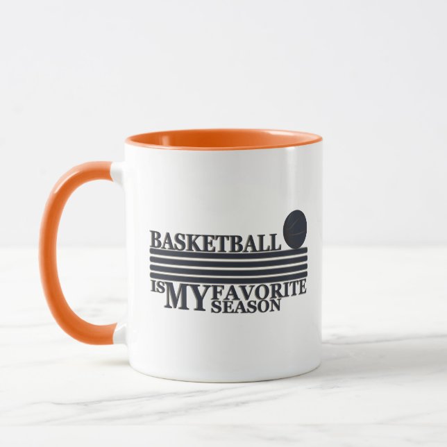 Basketboll är min favoritsäsong med blå boll mugg (Vänster)