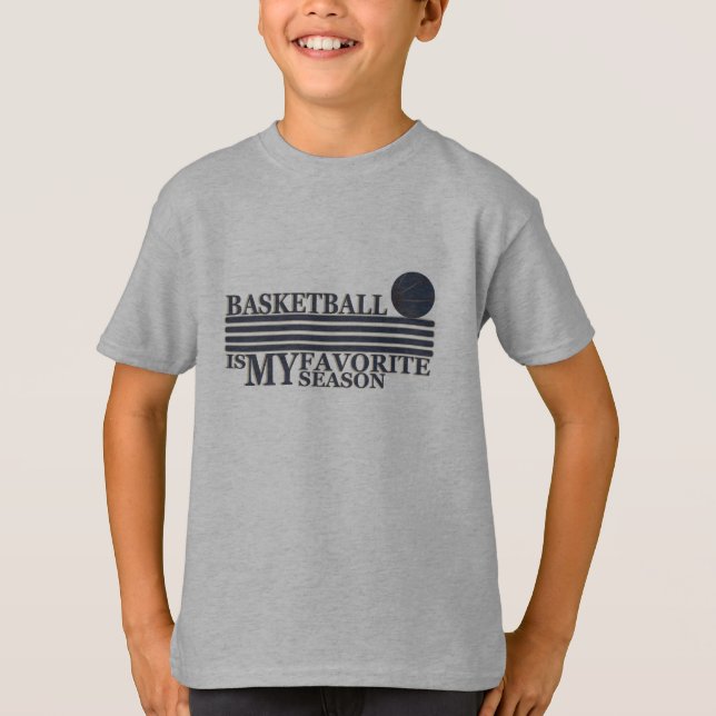 Basketboll är min favoritsäsong med blå boll t shirt (Framsida)