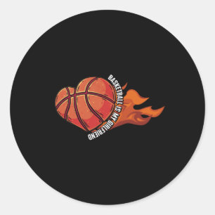 Basketboll är min flickvän Boll Ringar Play Runt Klistermärke