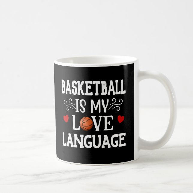 Basketboll är min Kärlek-basketboll Fläkt Kaffemugg (Höger)