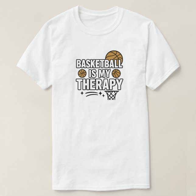 Basketboll är min terapi t shirt (Design framsida)