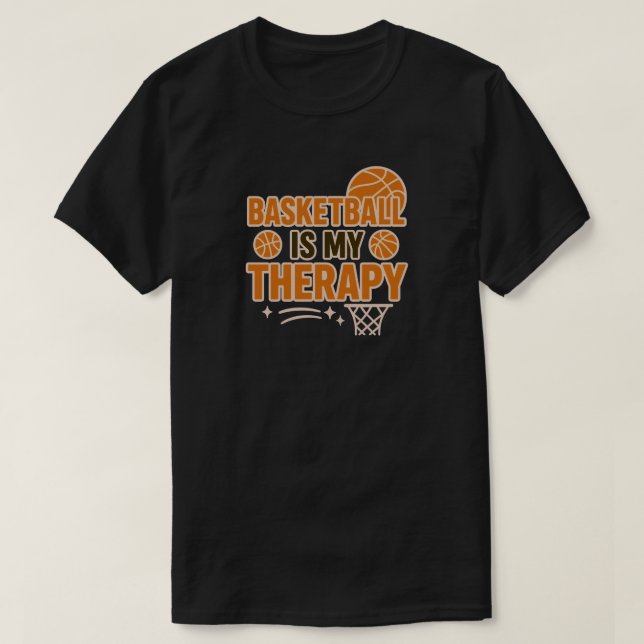 Basketboll är min terapi t shirt (Design framsida)
