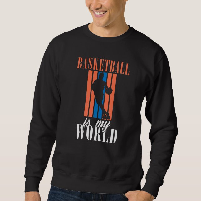 Basketboll är min värld lång ärmad tröja (Framsida)