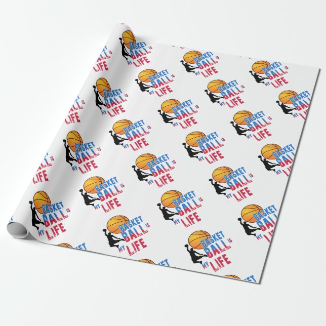 Basketboll är mitt liv presentpapper (Utrullad)