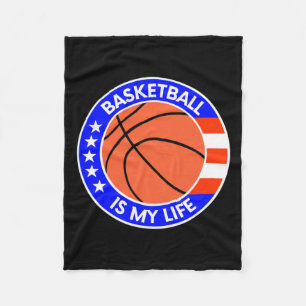 Basketboll är mitt liv USA flagga Fleecefilt
