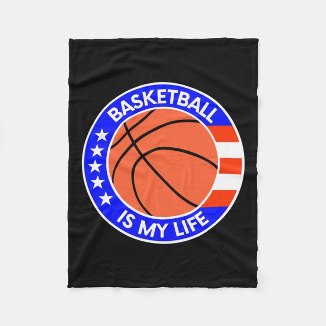 Basketboll är mitt liv USA flagga Fleecefilt (Framsidan)