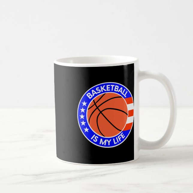 Basketboll är mitt liv USA flagga Kaffemugg (Höger)