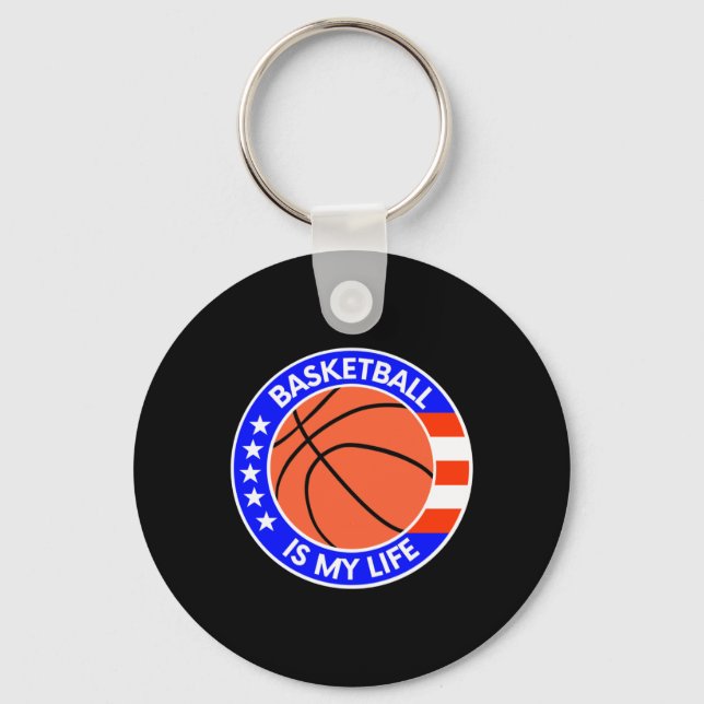 Basketboll är mitt liv USA flagga Nyckelring (Framsida)