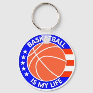 Basketboll är mitt liv - Vita spelarpresentidéer Nyckelring