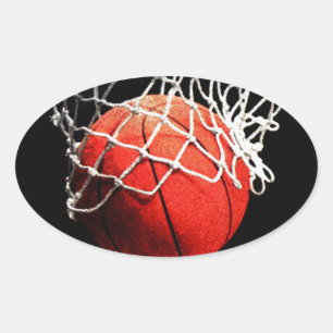 Basketboll Art Ovalt Klistermärke