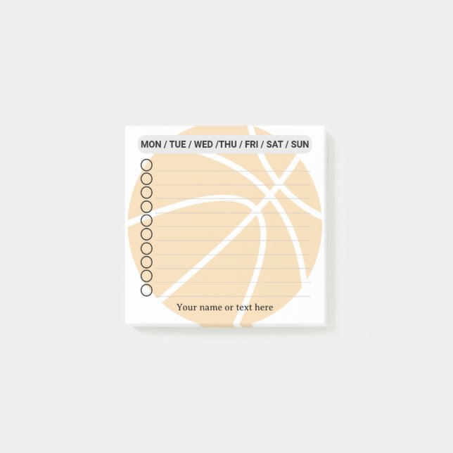 Basketboll att göra lista post-it block (Framsida)