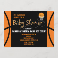 BASKETBOLL BABYSHOWER Typografi Festinbjudan