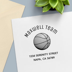 Basketboll Båg Familj Adress Självfärgande Stämpel