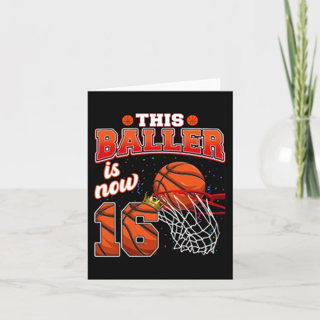 Basketboll Baller är nu 16 år gammal Lycklig Kort (Framsida)