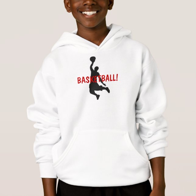 Basketboll! Barn Hoodie Tee (Framsida)