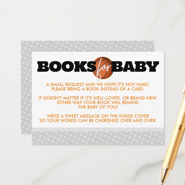 Basketboll Bokar för Baby inneslutning Inbjudan In (Basketball Books for Baby Inserts)