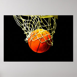Basketboll Boll & Nät Print Plakat Poster