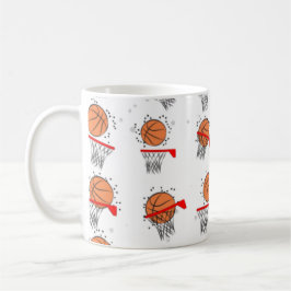 Basketboll - Boll och Ring Mönster Kaffemugg