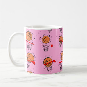 Basketboll - Boll och Ring Mönster Kaffemugg
