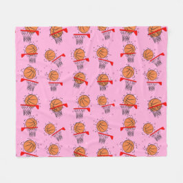 Basketboll - Boll och ringmönster Fleecefilt