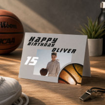 Basketboll Boll Pojke Foto Glad Födelsedag