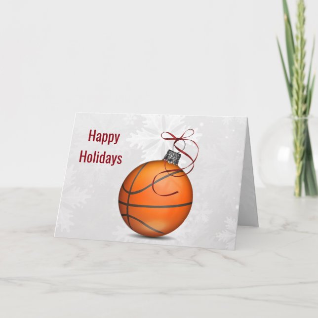 Basketboll boll prydnadsföremål Holiday Greetings Helgkort (Framsida)