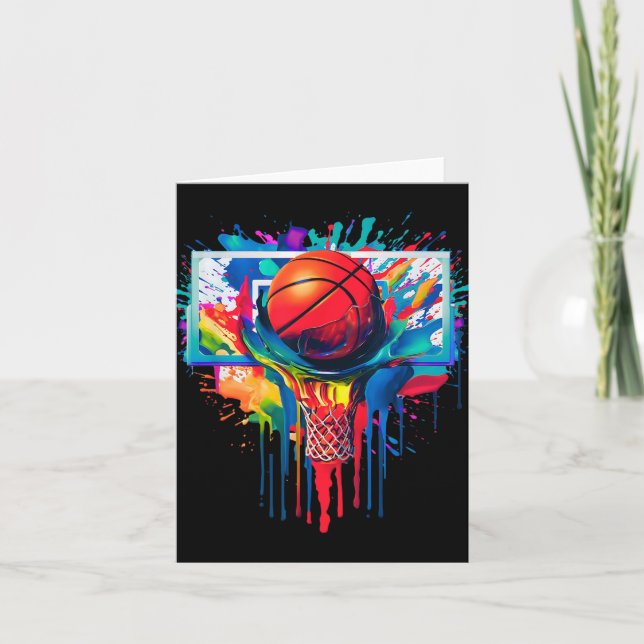Basketboll Boll Ring Slam dunk Dripp Kort (Framsida)