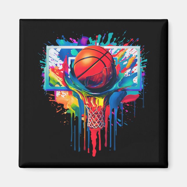 Basketboll Boll Ring Slam dunk Dripp Magnet (Framsidan)