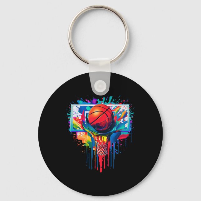 Basketboll Boll Ring Slam dunk Dripp Nyckelring (Framsida)