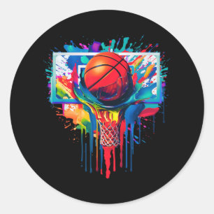 Basketboll Boll Ring Slam dunk Dripp Runt Klistermärke